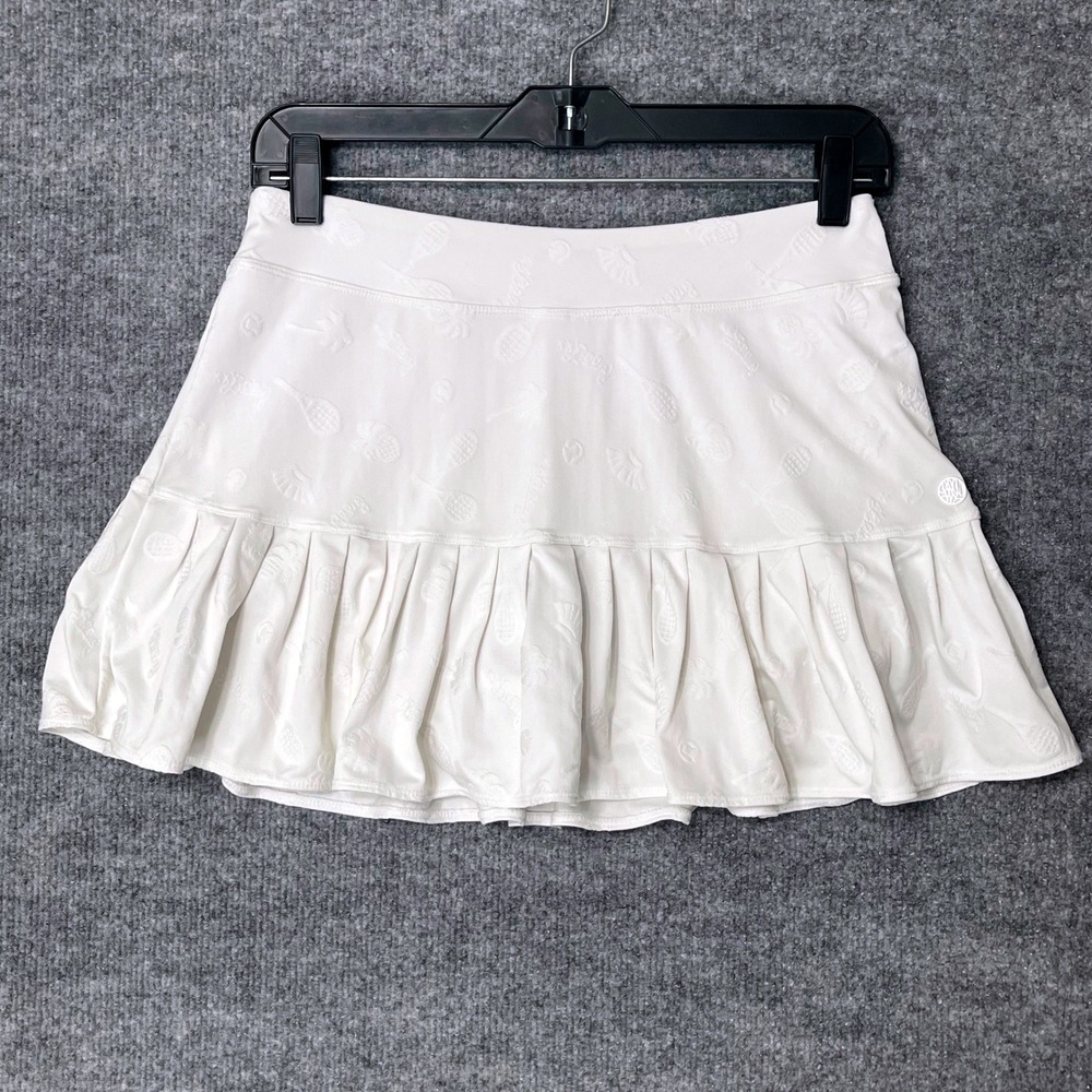 Lilly Pulitzer Luxletic White Tennis Skort Jacquard Pineapple Racket Small Lined